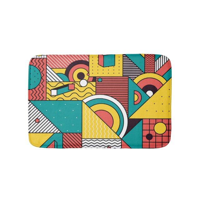 Geometric colorful: abstract pattern. bath mat (Front)