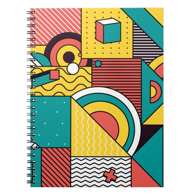 Geometric colorful: abstract pattern. notebook (Front)