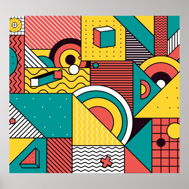 Geometric colorful: abstract pattern. poster (Front)