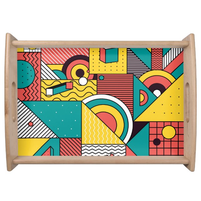 Geometric colorful: abstract pattern. serving tray (Front)