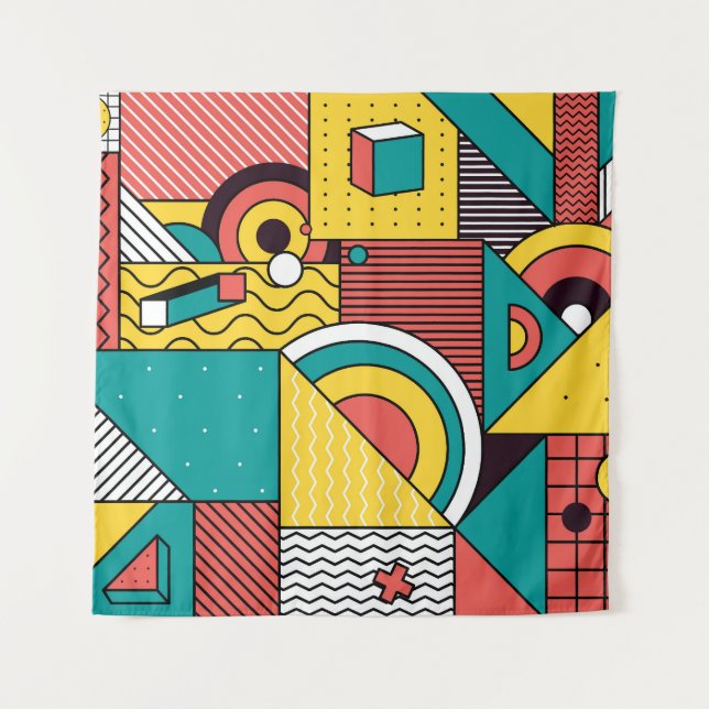 Geometric colorful: abstract pattern. tapestry (Front)