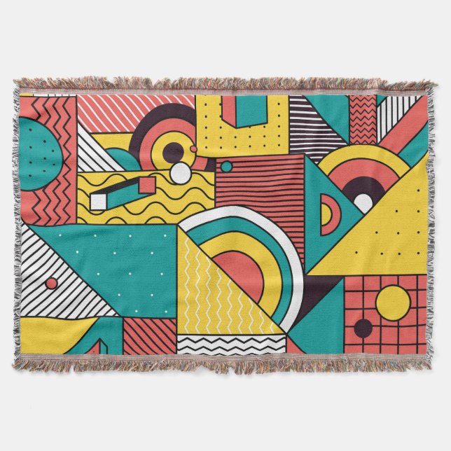 Geometric colorful: abstract pattern. throw blanket (Front)