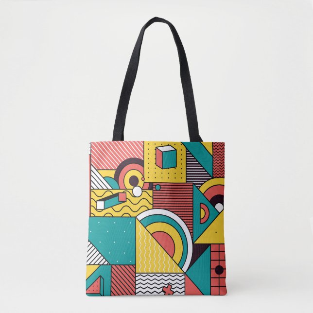 Geometric colorful: abstract pattern. tote bag (Front)