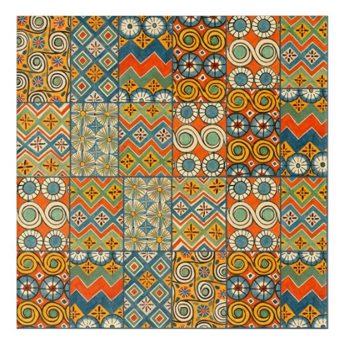 Geometric Colorful Antique Egyptian Graphic Art