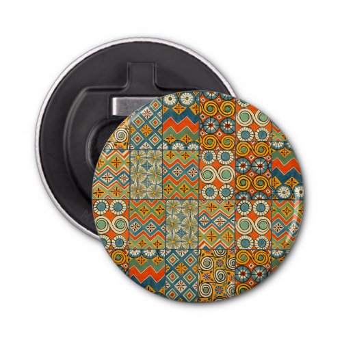 Geometric Colorful Antique Egyptian Graphic Art Bottle Opener