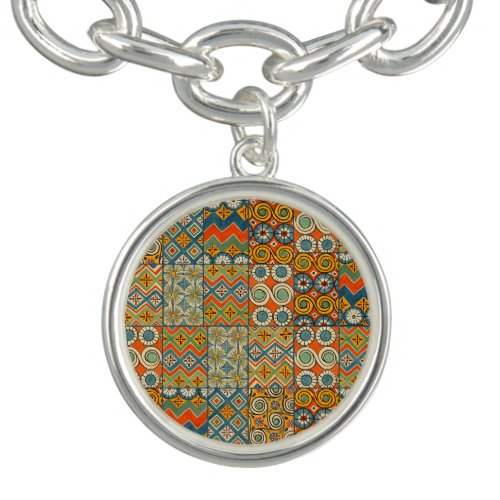 Geometric Colorful Antique Egyptian Graphic Art Bracelet