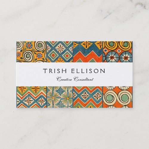 Geometric Colorful Antique Egyptian Graphic Art Business Card