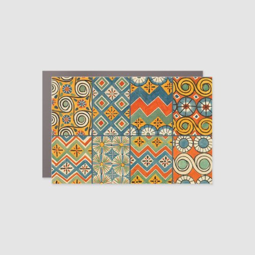 Geometric Colorful Antique Egyptian Graphic Art Car Magnet