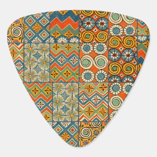 Geometric Colorful Antique Egyptian Graphic Art Guitar Pick