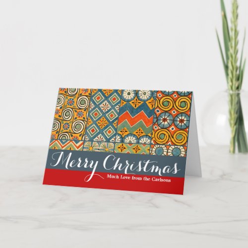 Geometric Colorful Antique Egyptian Graphic Art Holiday Card