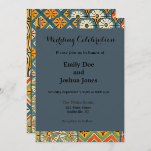 Geometric Colorful Antique Egyptian Graphic Art Invitation