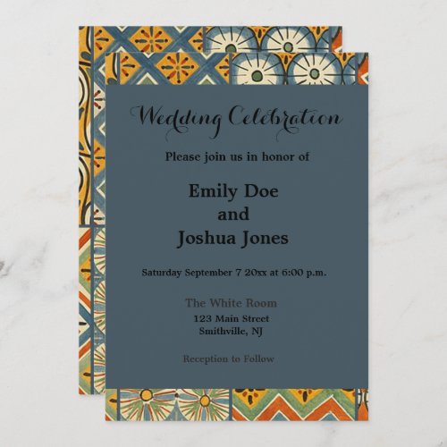 Geometric Colorful Antique Egyptian Graphic Art Invitation