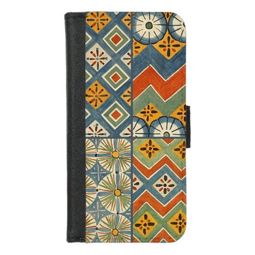 Geometric Colorful Antique Egyptian Graphic Art iPhone 87 Wallet Case