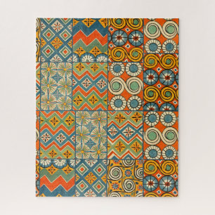 Geometric Colorful Antique Egyptian Graphic Art Jigsaw Puzzle