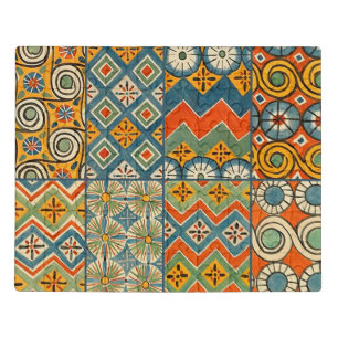 Geometric Colorful Antique Egyptian Graphic Art Jigsaw Puzzle