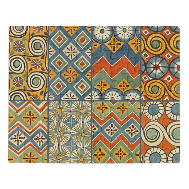 Geometric Colorful Antique Egyptian Graphic Art Jigsaw Puzzle (Puzzle Horizontal)