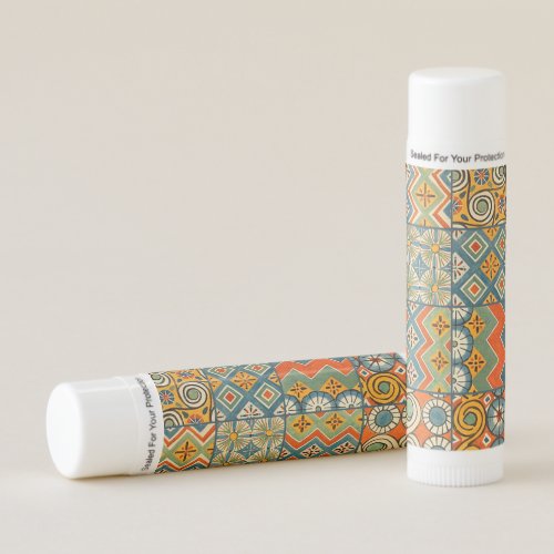 Geometric Colorful Antique Egyptian Graphic Art Lip Balm