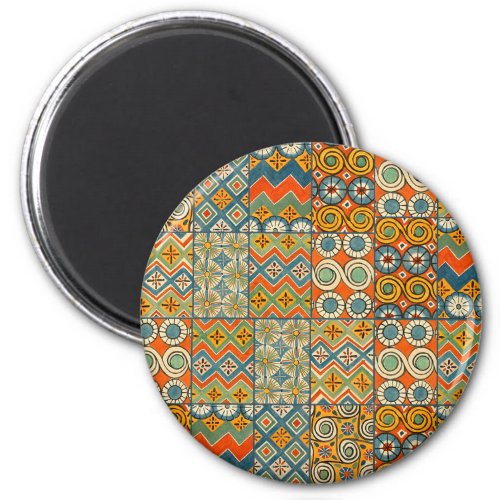 Geometric Colorful Antique Egyptian Graphic Art Magnet