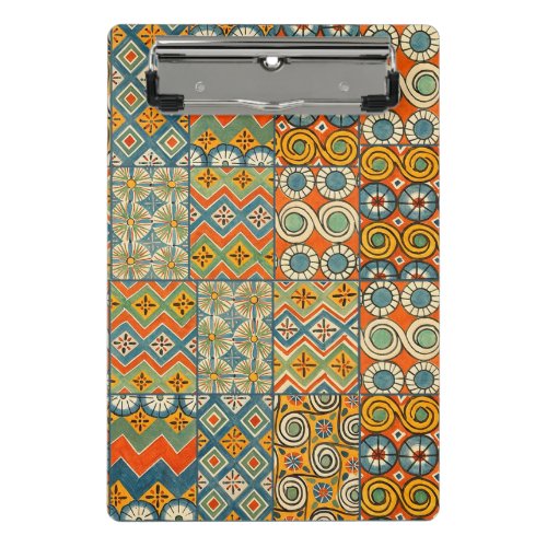 Geometric Colorful Antique Egyptian Graphic Art Mini Clipboard