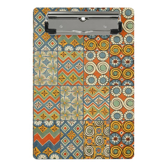 Geometric Colorful Antique Egyptian Graphic Art Mini Clipboard (Front)