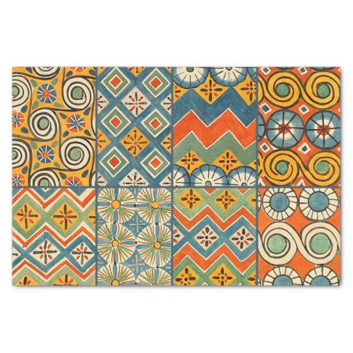 Geometric Colorful Antique Egyptian Graphic Art Tissue Paper