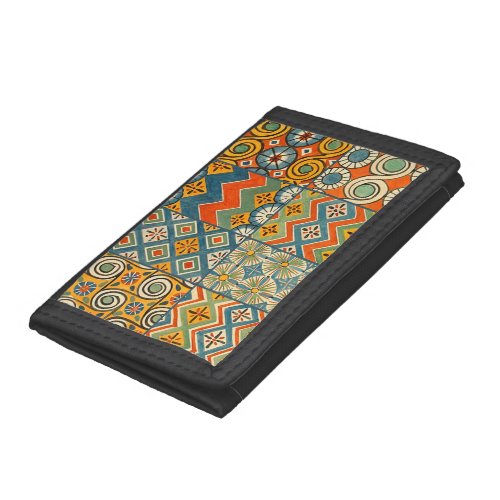 Geometric Colorful Antique Egyptian Graphic Art Trifold Wallet