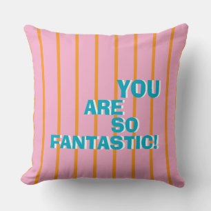 Geometric, Colorful, Appreciative Message Throw Pillow