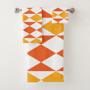 Geometric Colorful Diamond Modern Geometric Bath Towel Set