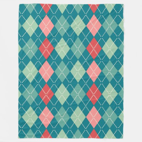 Geometric Colorful Harlequin Seamless Pattern Fleece Blanket