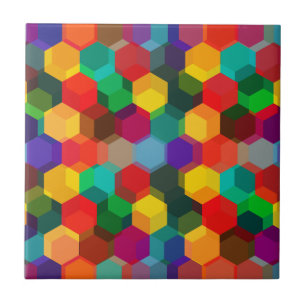Geometric Colorful Hexagon Pattern Ceramic Tile