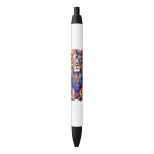 Geometric colorful lion design pen