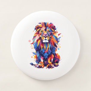 Geometric colorful lion design Wham-O frisbee