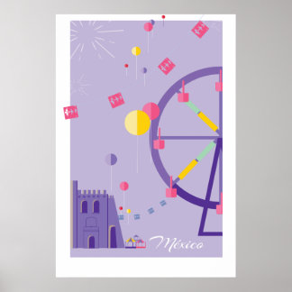 geometric colorful Mexico travel festival poster