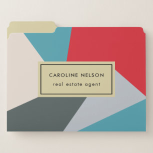 Geometric Colorful Modern Real Estate File Folders