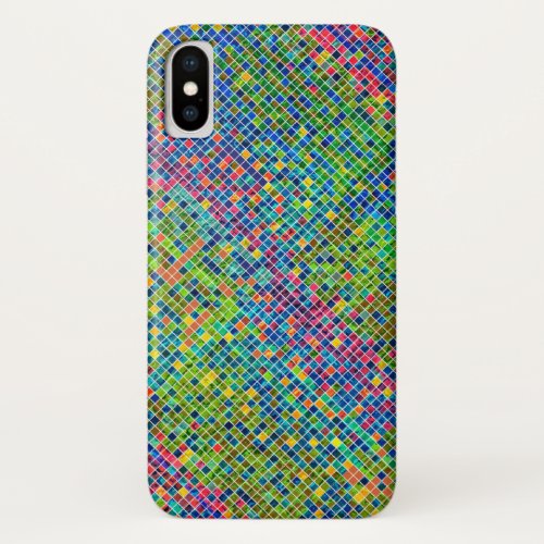 Geometric Colorful Mosaic Pattern iPhone X Case