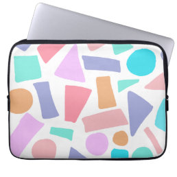 Geometric Colorful Pastel Shapes Pattern Laptop Sleeve