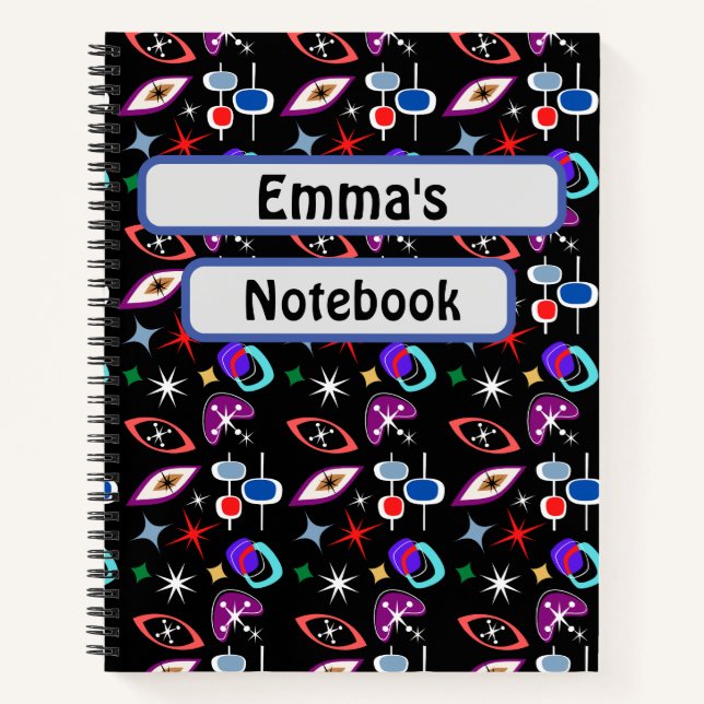 Geometric Colorful Pattern Notebook (Front)