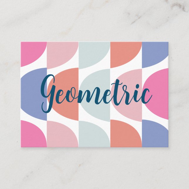Geometric Colorful Semi Circle Geometric  Business Card (Front)