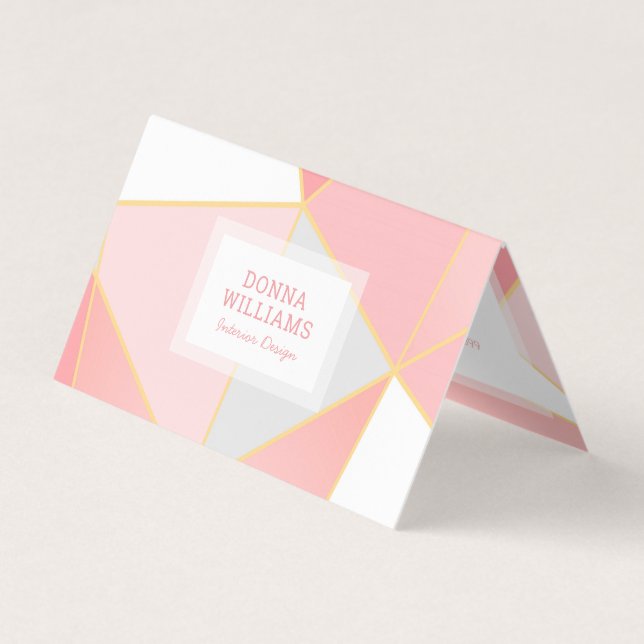 Geometric colorful shapes background business card (Front)