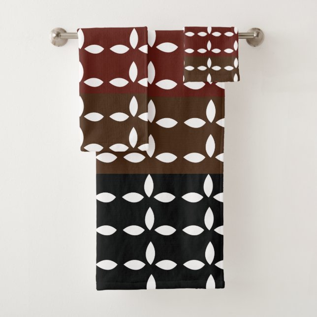 Geometric Colorful Stripes Floral  Bath Towel Set (Insitu)