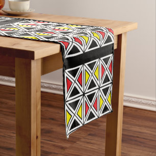 Geometric Colorful Tribal Pattern Short Table Runner