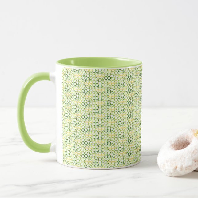 Geometric Colors Lime Green Mug (With Donut)