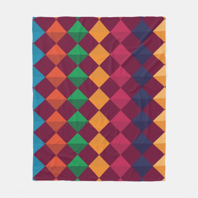 Geometric Colors Pattern  Fleece Blanket (Front)
