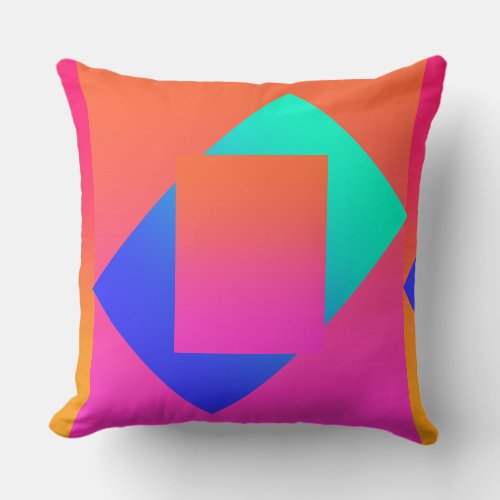 Geometric Colors Throw Pillow