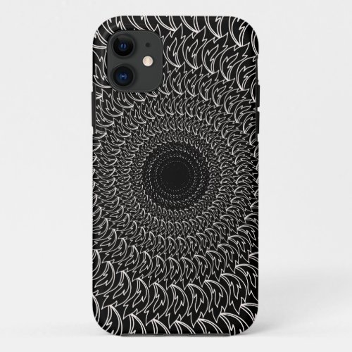Geometric concentric repeating pattern waves petal iPhone 11 case