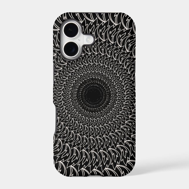 Geometric concentric repeating pattern waves petal iphone case (Back)