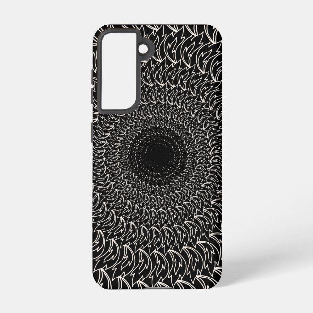 Geometric concentric repeating pattern waves petal samsung galaxy case (Back)