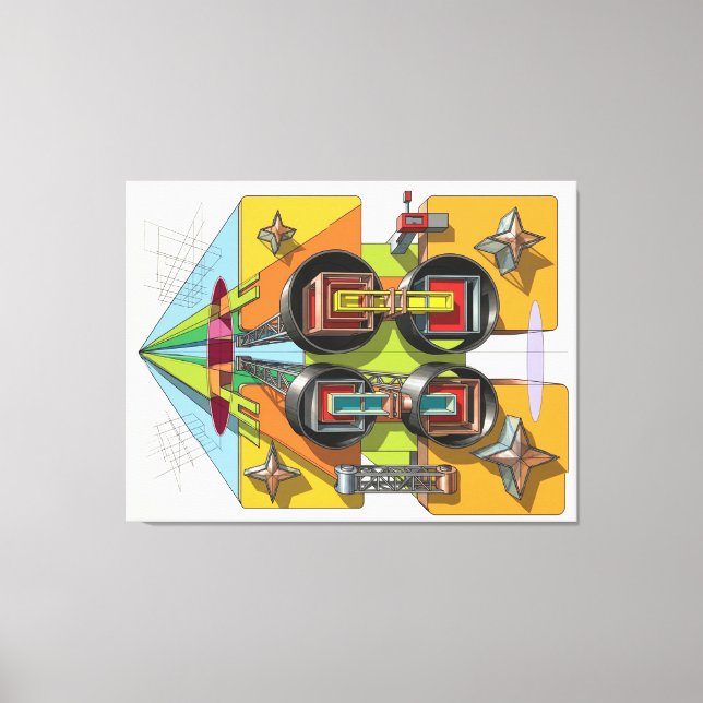 Geometric Convergence: A Portal to the Infinite Canvas Print (Front)