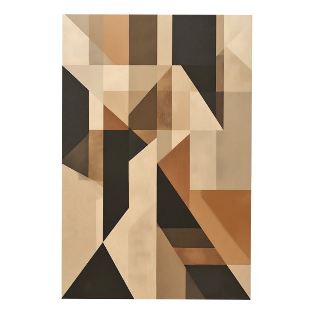 Geometric Convergence Wood Wall Art (Front)