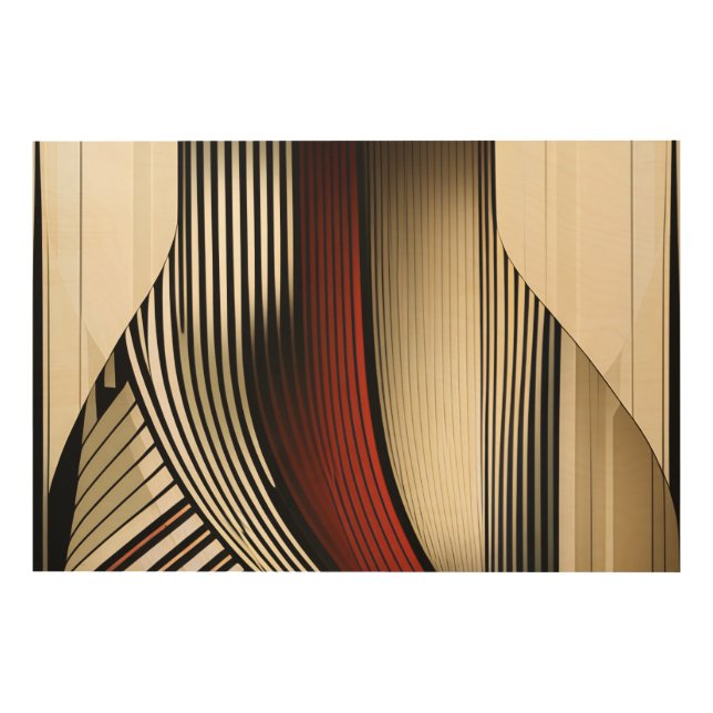 Geometric Convergence Wood Wall Art (Front)